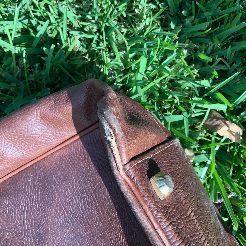 GUCCI Brown Leather Travel Suitcase Vintage AUTHENTIC - Picture 7 of 9